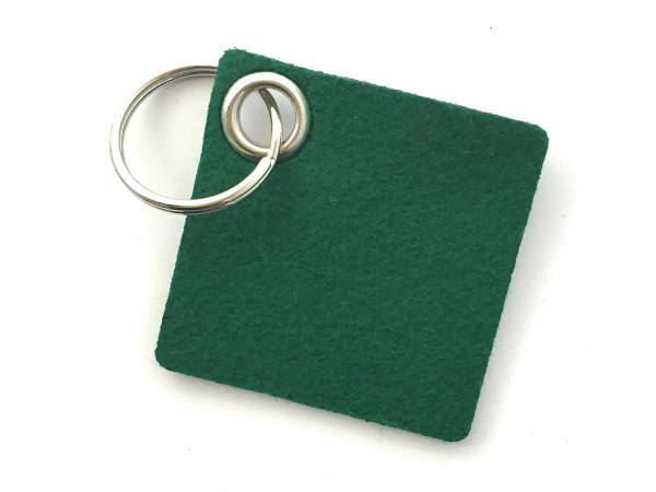 Viereck - Filz-Schlüsselanhänger - Farbe: waldgrün - optional mit Gravur / Aufdruck
