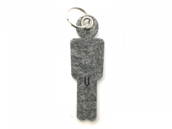 Mann / His - Filz-Schlüsselanhänger - Farbe: grau meliert - optional mit Gravur / Aufdruck