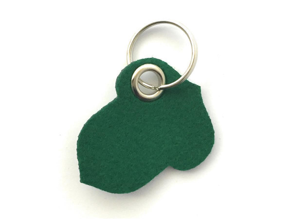 Hasel-Nuss - Filz-Schlüsselanhänger - Farbe: waldgrün - optional mit Gravur / Aufdruck