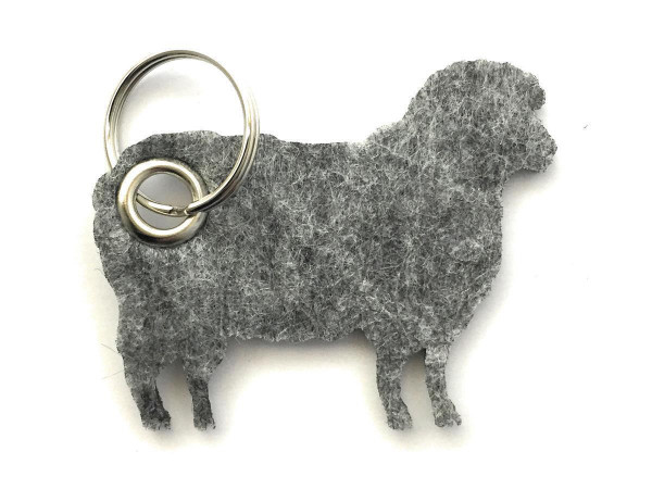 Schaf / Lamm / Tier - Filz-Schlüsselanhänger - Farbe: grau meliert - optional mit Gravur / Aufdruck