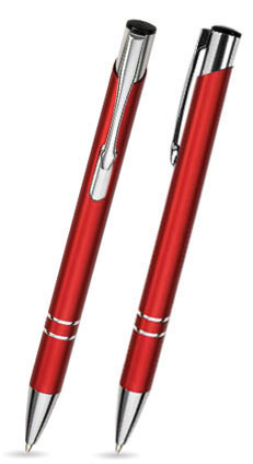 LIBO in Rot - Kugelschreiber aus Metall mit gratis Gravur