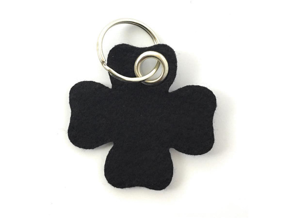 Glücksklee-Blatt - Filz-Schlüsselanhänger - Farbe: schwarz - optional mit Gravur / Aufdruck