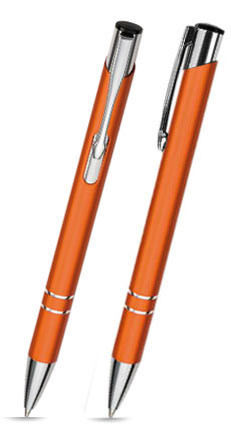 LIBO in Orange - Kugelschreiber aus Metall mit gratis Gravur
