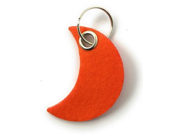 Mond - Filz-Schlüsselanhänger - Farbe: orange - optional mit Gravur / Aufdruck