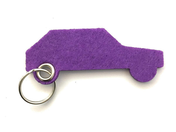 Auto - retro - Filz-Schlüsselanhänger - Farbe: lila / flieder - optional mit Gravur / Aufdruck