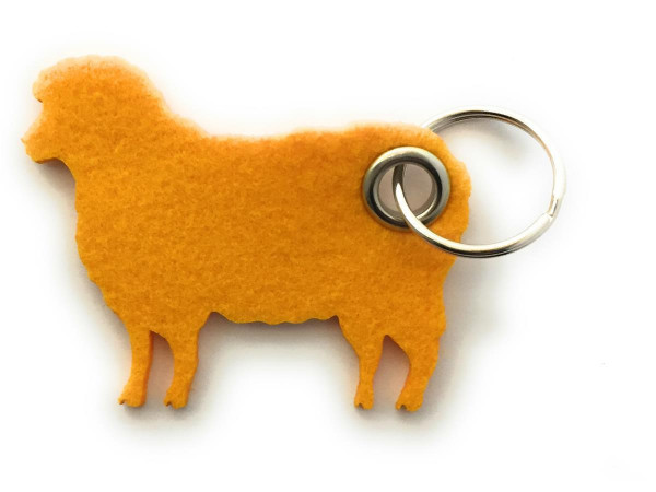 Schaf / Lamm / Tier - Filz-Schlüsselanhänger - Farbe: gelb - optional mit Gravur / Aufdruck