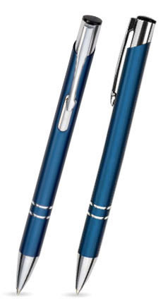 LIBO in Blau - Kugelschreiber aus Metall mit gratis Gravur