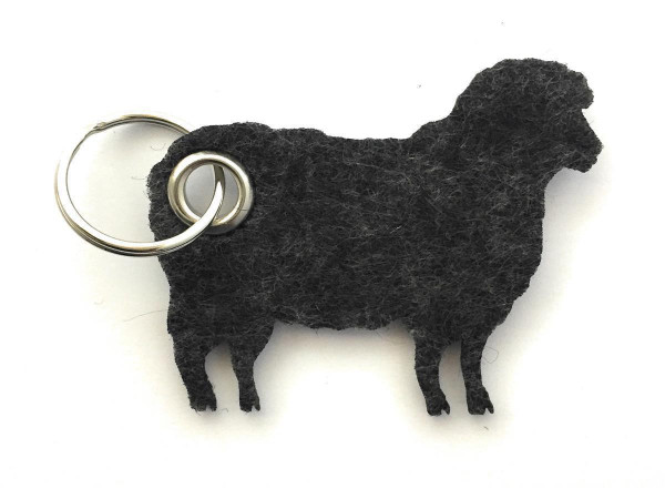 Schaf / Lamm / Tier - Filz-Schlüsselanhänger - Farbe: schwarz meliert - optional mit Gravur / Aufdru