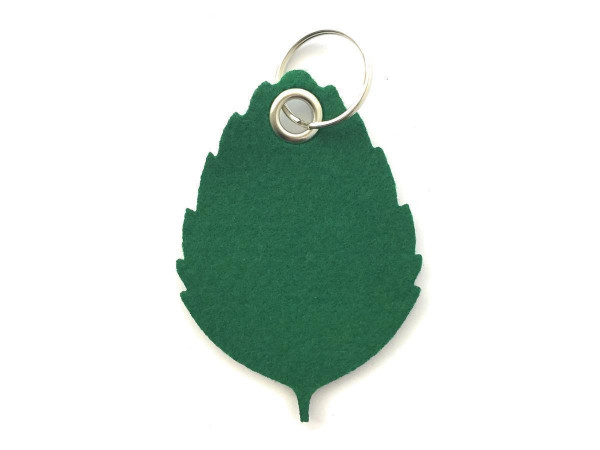 Blatt / Baum / Laub - Filz-Schlüsselanhänger - Farbe: waldgrün - optional mit Gravur / Aufdruck
