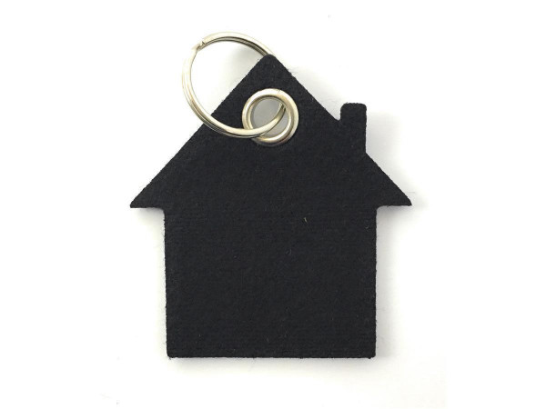 Haus - Filz-Schlüsselanhänger - Farbe: schwarz - optional mit Gravur / Aufdruck