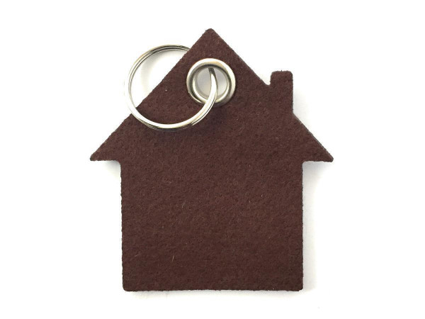 Haus - Filz-Schlüsselanhänger - Farbe: braun - optional mit Gravur / Aufdruck