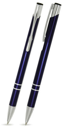 Ausverkauft - LIBO SLIM in Dunkel-Violett - Kugelschreiber aus Metall mit gratis Gravur