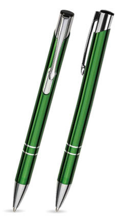 LIBO in Grün - Kugelschreiber aus Metall mit gratis Gravur