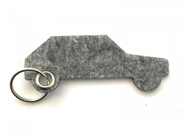 Auto - retro - Filz-Schlüsselanhänger - Farbe: grau meliert - optional mit Gravur / Aufdruck