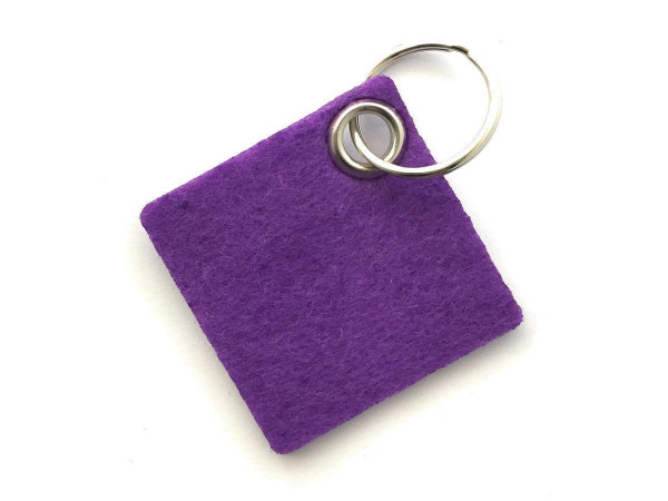 Viereck - Filz-Schlüsselanhänger - Farbe: lila / flieder - optional mit Gravur / Aufdruck