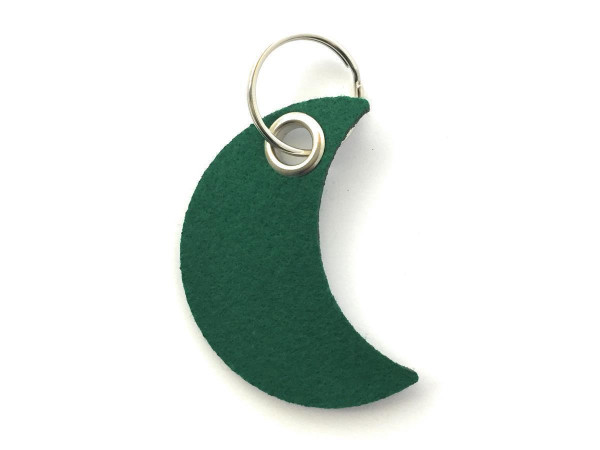 Mond - Filz-Schlüsselanhänger - Farbe: waldgrün - optional mit Gravur / Aufdruck