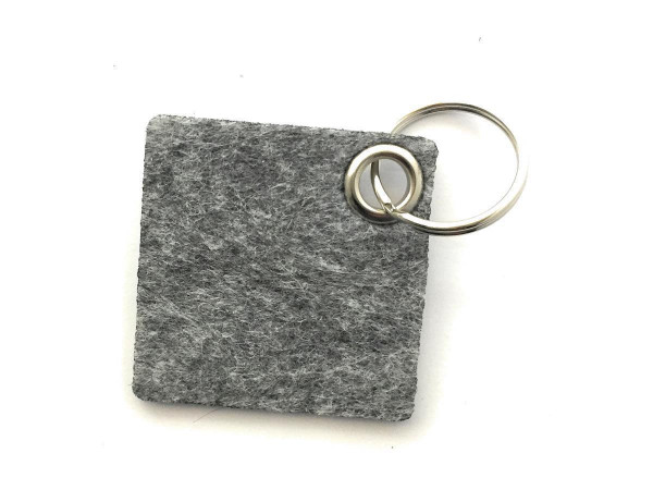 Viereck - Filz-Schlüsselanhänger - Farbe: grau meliert - optional mit Gravur / Aufdruck