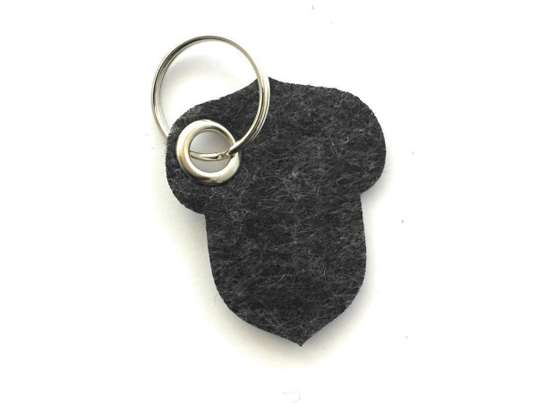 Hasel-Nuss - Filz-Schlüsselanhänger - Farbe: schwarz meliert - optional mit Gravur / Aufdruck