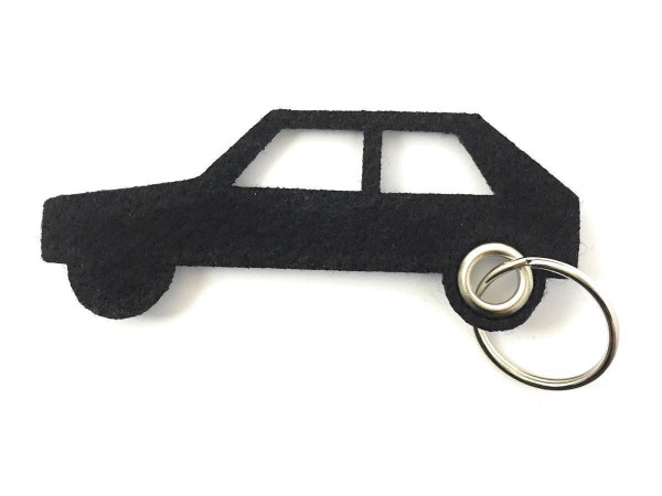 Auto - retro - Filz-Schlüsselanhänger - Farbe: schwarz - optional mit Gravur / Aufdruck