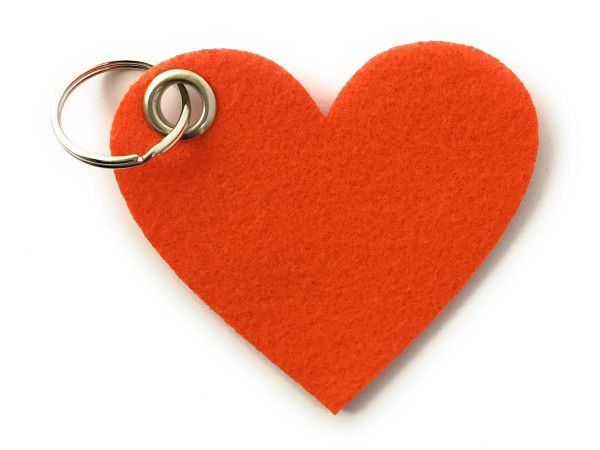 Herz / Liebe /groß - Filz-Schlüsselanhänger - Farbe: orange - optional mit Gravur / Aufdruck
