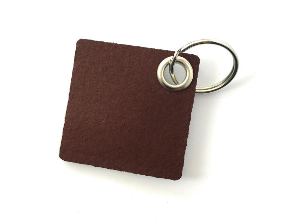 Viereck - Filz-Schlüsselanhänger - Farbe: braun - optional mit Gravur / Aufdruck