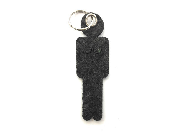 Frau / Hers - Filz-Schlüsselanhänger - Farbe: schwarz meliert - optional mit Gravur / Aufdruck