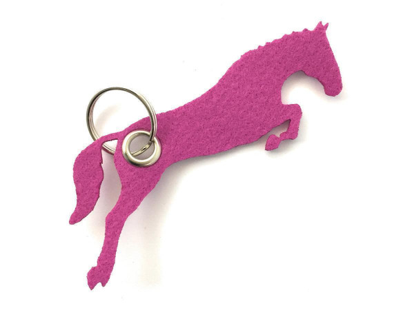Spring - Pferd - Filz-Schlüsselanhänger - Farbe: magenta - optional mit Gravur / Aufdruck