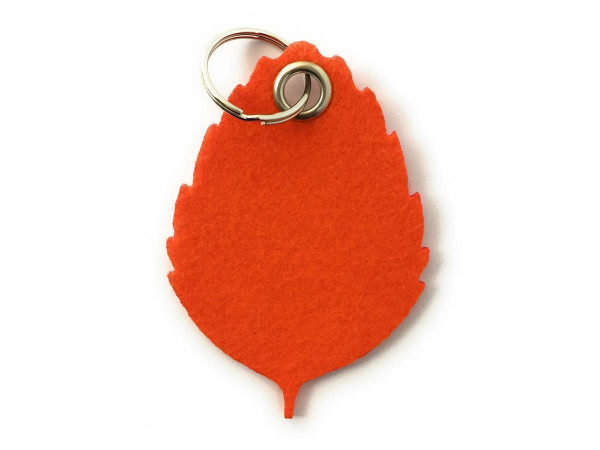 Blatt / Baum / Laub - Filz-Schlüsselanhänger - Farbe: orange - optional mit Gravur / Aufdruck