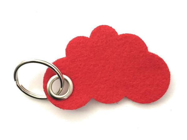 Wolke / Cloud - Filz-Schlüsselanhänger - Farbe: rot - optional mit Gravur / Aufdruck