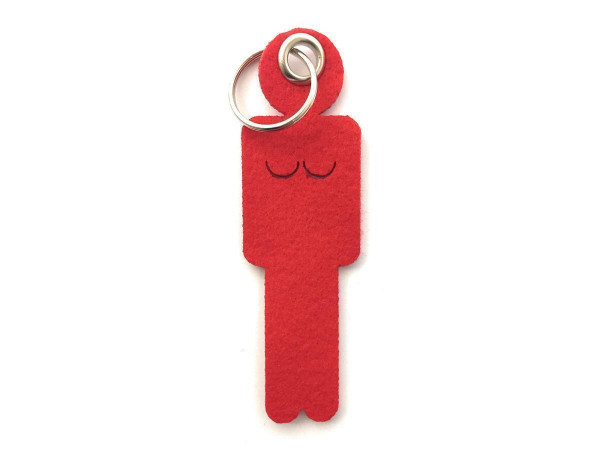Frau / Hers - Filz-Schlüsselanhänger - Farbe: rot - optional mit Gravur / Aufdruck
