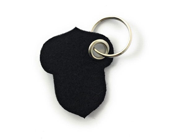 Hasel-Nuss - Filz-Schlüsselanhänger - Farbe: schwarz - optional mit Gravur / Aufdruck