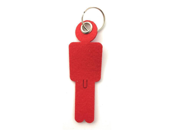 Mann / His - Filz-Schlüsselanhänger - Farbe: rot - optional mit Gravur / Aufdruck