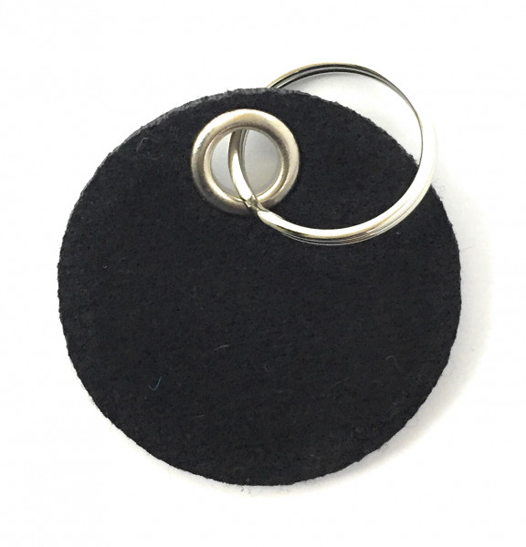 Kreis / Scheibe / Rund - Filz-Schlüsselanhänger - Farbe: schwarz - optional mit Gravur / Aufdruck