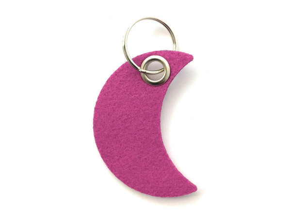 Mond - Filz-Schlüsselanhänger - Farbe: magenta - optional mit Gravur / Aufdruck