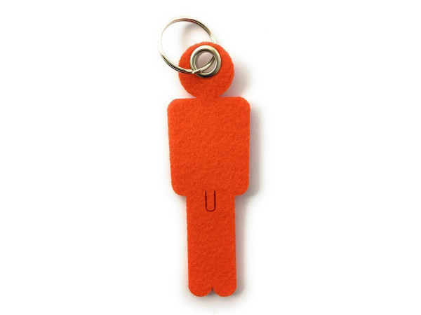 Mann / His - Filz-Schlüsselanhänger - Farbe: orange - optional mit Gravur / Aufdruck