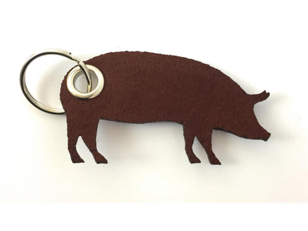 Schwein / Hausschwein - Filz-Schlüsselanhänger - Farbe: braun - optional mit Gravur / Aufdruck