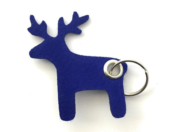 Elch - Filz-Schlüsselanhänger - Farbe: royalblau - optional mit Gravur / Aufdruck
