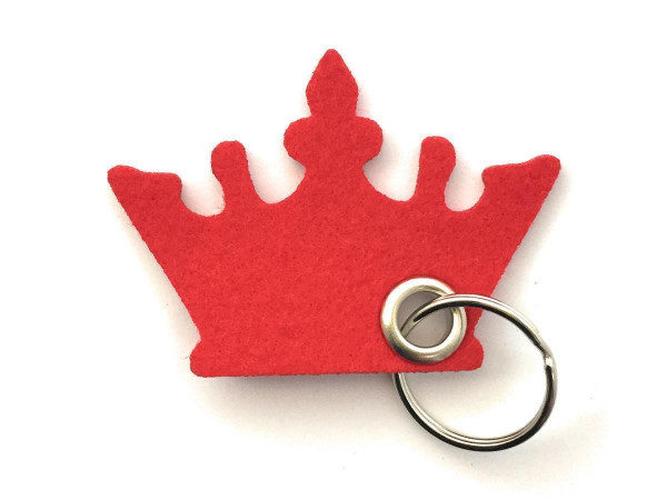 Krone - Filz-Schlüsselanhänger - Farbe: rot - optional mit Gravur / Aufdruck