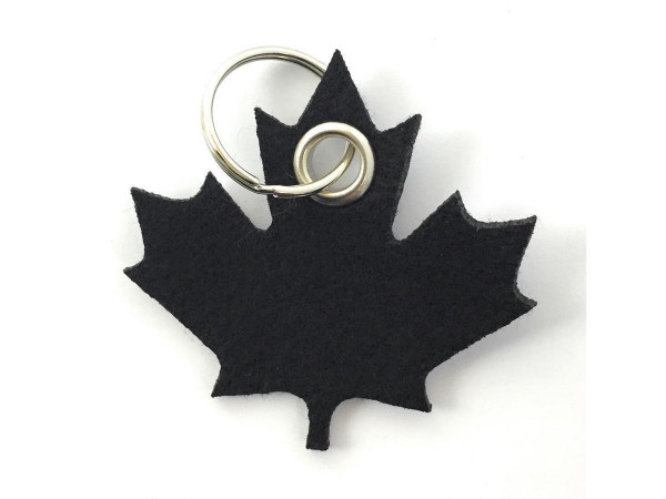 Ahorn-Blatt / Kanada - Filz-Schlüsselanhänger - Farbe: schwarz - optional mit Gravur / Aufdruck