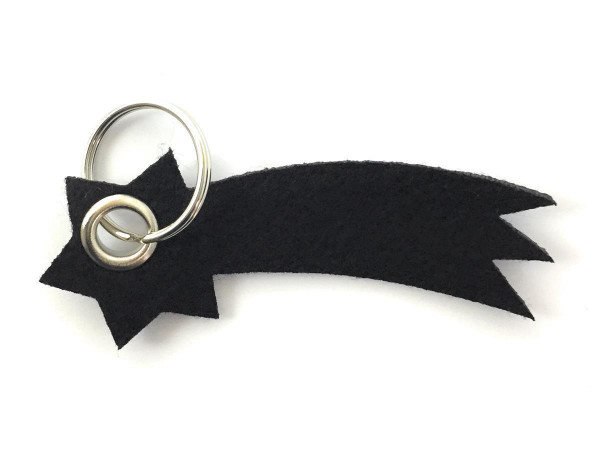 Sternschnuppe - Filz-Schlüsselanhänger - Farbe: schwarz - optional mit Gravur / Aufdruck