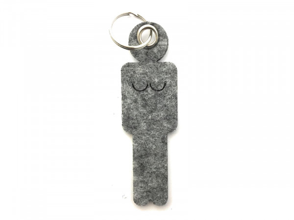 Frau / Hers - Filz-Schlüsselanhänger - Farbe: grau meliert - optional mit Gravur / Aufdruck