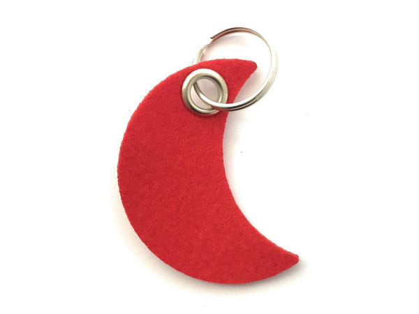 Mond - Filz-Schlüsselanhänger - Farbe: rot - optional mit Gravur / Aufdruck