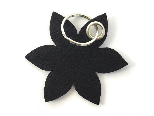 Blume - Spitz - Filz-Schlüsselanhänger - Farbe: schwarz - optional mit Gravur / Aufdruck