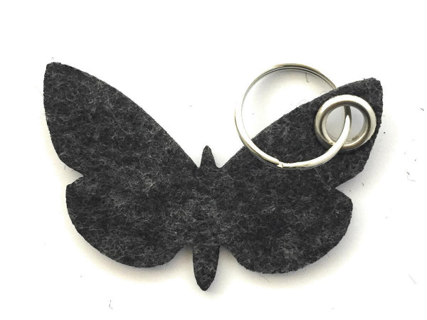 Schmetterling - Filz-Schlüsselanhänger - Farbe: schwarz meliert - optional mit Gravur / Aufdruck