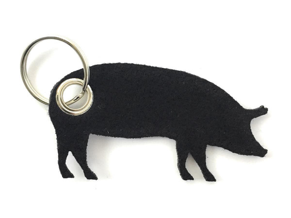 Schwein / Hausschwein - Filz-Schlüsselanhänger - Farbe: schwarz - optional mit Gravur / Aufdruck