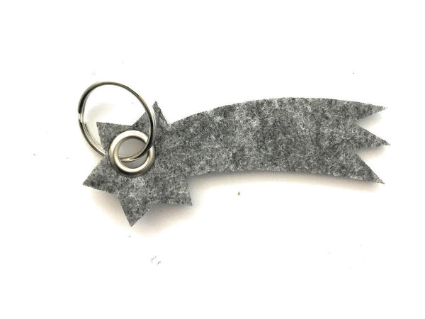 Sternschnuppe - Filz-Schlüsselanhänger - Farbe: grau meliert - optional mit Gravur / Aufdruck