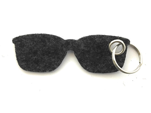 Brille - Filz-Schlüsselanhänger - Farbe: schwarz meliert - optional mit Gravur / Aufdruck