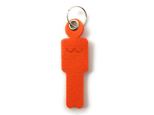 Frau / Hers - Filz-Schlüsselanhänger - Farbe: orange - optional mit Gravur / Aufdruck